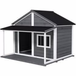 Descrizione: Il tuo cane si innamorerà della nostra cuccia da giardino PawHut! Il design in stile casetta offre una pratica z ...