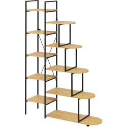 Mobile Libreria a 10 Ripiani Nero e color Legno per Soggiorno e Ingresso - Homcom