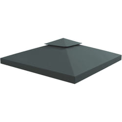 Telo di Ricambio per Gazebo da Giardino 3x3m a 2 Livelli Grigio Scuro - Outsunny