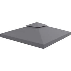 Telo di Ricambio per Gazebo da Giardino 3x3m a 2 Livelli Grigio - Outsunny