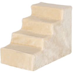 Pawhut - Scaletta per Cani Portatile a 4 Gradini con Flanella Sfoderabile Beige