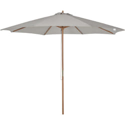 Ombrellone da Terrazzo Ø3m in Poliestere Palo in Legno 8 Stecche Grigio - Outsunny