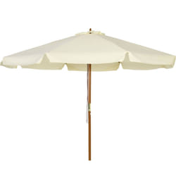Ombrellone da Terrazza in Bambù e Poliestere Beige - Outsunny