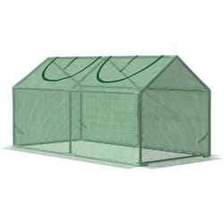 Outsunny - Mini Serra per Orto con Copertura in pe Verde e Picchetti 120x60x60cm