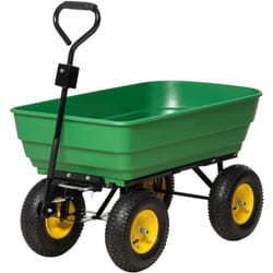 Outsunny - Carrello da Giardino 125L in Acciaio e pp con Vasca Ribaltabile