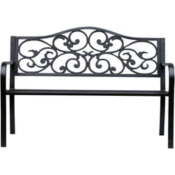Outsunny - Panchina da Esterno in Ghisa e Metallo da 2 Posti 127x60x89cm Nero
