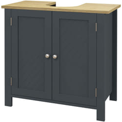 kleankin Mobile Bagno Sotto Lavabo a 2 Ante con Ripiano Interno Regolabile