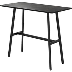Homcom - Tavolo da Pranzo per 4 Persone in mdf e Metallo Nero