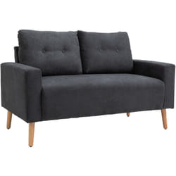 Divano Moderno 2 Posti Stile Nordico in Tessuto e Legno Grigio - Homcom