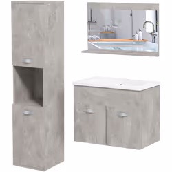 Descrizione: Con il set di mobili kleankin da 4 pezzi hai tutto quello che ti serve per arredare il tuo bagno. Il set compren ...