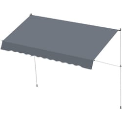 Tenda da Sole Avvolgibile con Manovella e Telescopica 4x1.2m Grigio - Outsunny