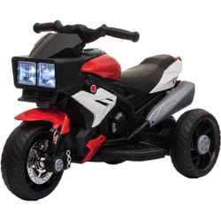 Homcom - Moto Elettrica per Bambini 3-5 Anni Luci Suoni 3 Ruote da 25W Rosso