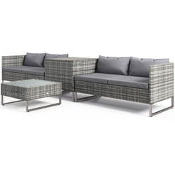 Outsunny - Set da Giardino 4pz con 2 Divani 2 Posti e 2 Tavolini in Rattan Acciaio