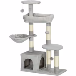 Descrizione: Soddisfa in tutta sicurezza gli istinti del tuo gatto con questo tiragraffi per gatti PawHut! Questo albero per ...