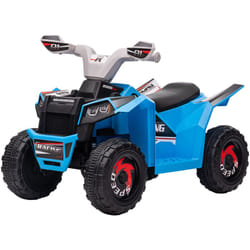 Homcom - Quad Elettrico per Bambini Blu Grigio Nero con Ruote Resistenti