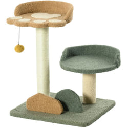Tiragraffi per Gatti con 2 Piattaforme, Pallina e Rivestimento Velluto - Pawhut