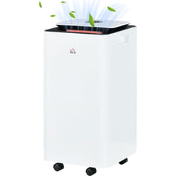 HOMCOM Mini Deumidificatore 12L in ABS Design Silenzioso con Filtro Aria