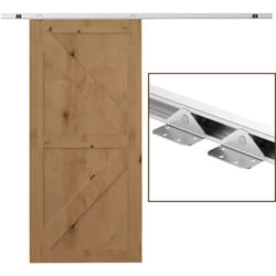 Kit per Porte Scorrevoli in Metallo con Rulli, Utensili, Guida e Chiave - Homcom