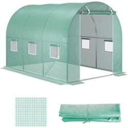 Telo per Serra in pe da 6 Finestre Bordi Interrati Porta Avvolgibile - Outsunny