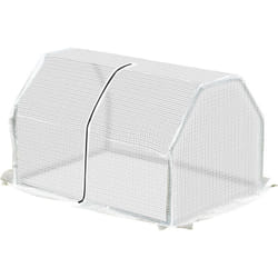 Outsunny - Outusnny Mini Serra in Plastica e Acciaio con Chiusura a Zip Bianco Trasparente