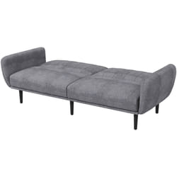 Divano Letto 3 Posti con Schienale a 3 Livelli Tessuto Grigio 208x84x82cm - Homcom