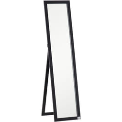 Homcom - Specchio da Parete e Terra con Supporto Richiudibile e Cornice in mdf