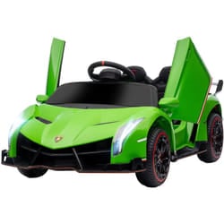 Homcom - Macchina per Bambini Elettrica 12V Lamborghini Veneno e Telecomando Verde