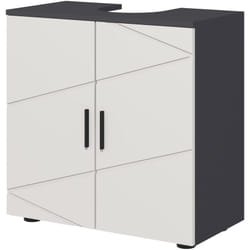 Kleankin - Mobile Bagno Sotto Lavabo a Piedistallo con 2 Ante in Legno Grigio