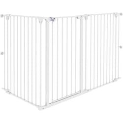 Pawhut - Cancellino per Cani Taglia Media Doppio Sistema di Blocco 206x90cm Bianco