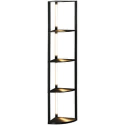 HOMCOM Lampada da Terra a Colonna con Illuminazione Regolabile Nera