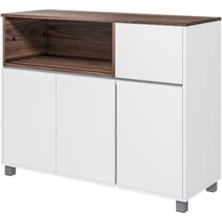 Mobile Cucina in Legno con Armadietti, Cassetto e Vano Aperto Bianco - Homcom