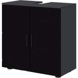 Mobile Bagno Sottolavabo a 2 Ante in Legno 60x30x60cm Nero Grigio - Kleankin