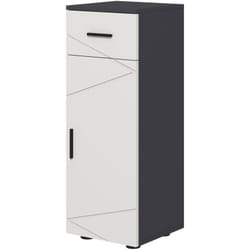 Mobiletto Bagno in Truciolato con Cassetto Armadietto 2 Livelli Grigio - Kleankin