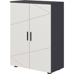 Kleankin - Armadietto Bagno 2 Ante in Legno con 3 Ripiani 60x30x82cm Grigio