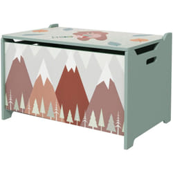 ZONEKIZ Baule Cassapanca Portagiochi per Bambini con Coperchio in MDF Verde