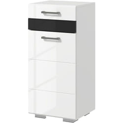 Mobiletto da Bagno Salvaspazio in mdf Bianco Design Lucido - Kleankin
