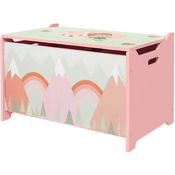 Zonekiz - Baule Cassapanca Portagiochi per Bambini con Coperchio in mdf Rosa