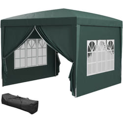 Tenda Gazebo da Giardino in Acciaio con Pareti Laterali Verde - Outsunny