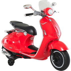 Homcom - Vespa Giocattolo Elettrica in pp e Acciaio con Rotelle Rossa