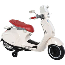 Homcom - Vespa Giocattolo Elettrica in pp e Acciaio con Rotelle Bianca