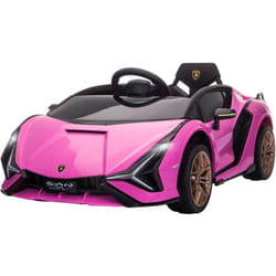 Homcom - Macchina per Bambini Elettrica Lamborghini 12V con Telecomando Rosa
