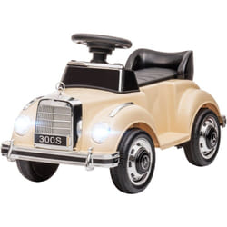 Homcom - Auto Elettrica per Bambini Mercedes-Benz Età 18-48 Mesi con Musica Beige