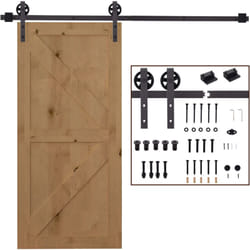 Homcom - Kit per Porte Scorrevoli Completo in Acciaio al Carbonio color Caffè