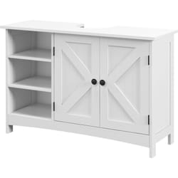 Kleankin - Mobile Sottolavabo Bagno con Armadietto 2 Ante e 3 Ripiani Bianco