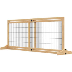 Pawhut - Cancelletto di Sicurezza per Cani Estensibile da 104-183 cm Colore Legno