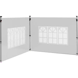 Outsunny - Teli Laterali per Gazebo In Tessuto Oxford Bianco e Plastica