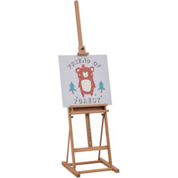 Cavalletto da Disegno Regolabile in Legno di Faggio con Contenitore - Homcom