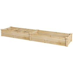 Outsunny - Letto per Orto in Legno con Divisorio Interno Fondo Aperto 237x60x25cm
