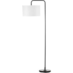 Homcom - Lampada Moderna Arcuata in Acciaio e Poliestere Bianca e Nera