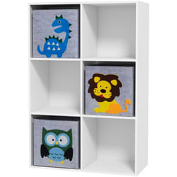 Zonekiz - Mobiletto Portagiochi a 6 Cubi in Tessuto non Tessuto e mdf